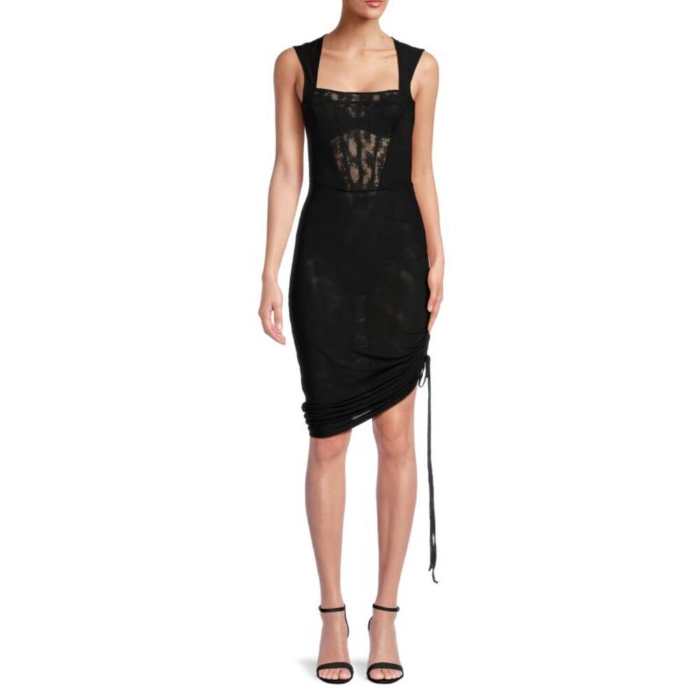NEW Intimately Free People Corset-Is Convertible Mesh Dress Black S Dark Romance - Picture 2 of 16